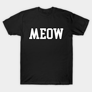 Meow in White T-Shirt